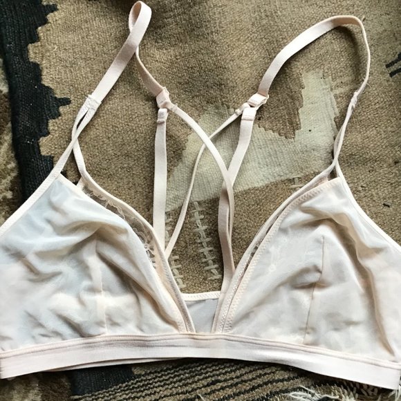 Heidi Klum Intimates Soft PInk Sheer Stretch and Lace Bra New No Tags - Picture 6 of 8